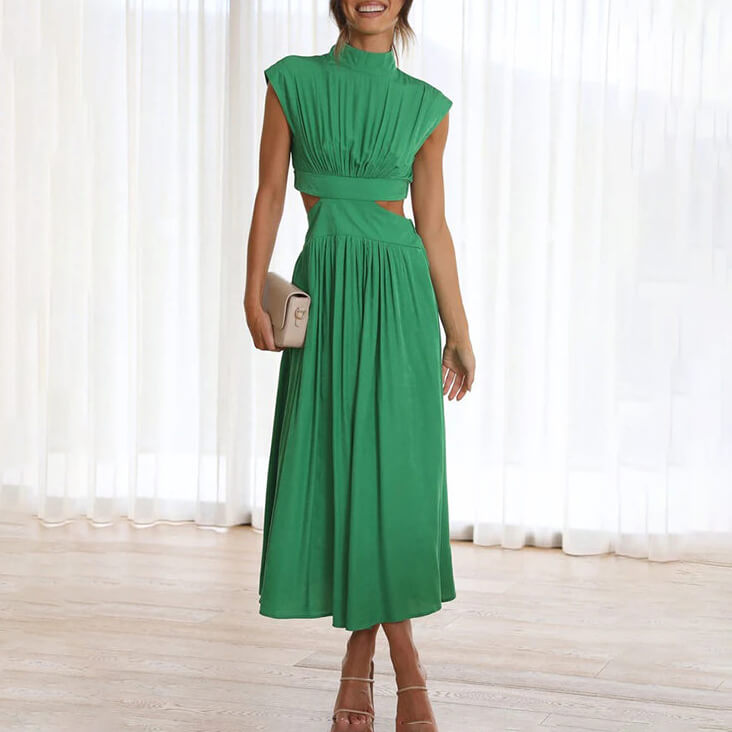 Odelelle | Women's Elegant Wedding Guest Dress — Green