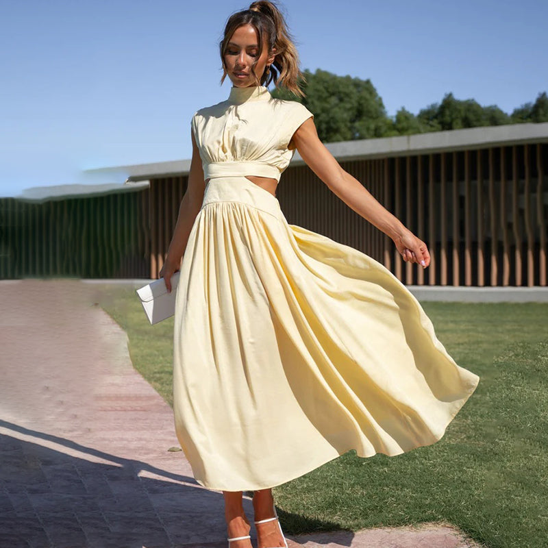 Odelelle | Women's Elegant Wedding Guest Dress — Yellow