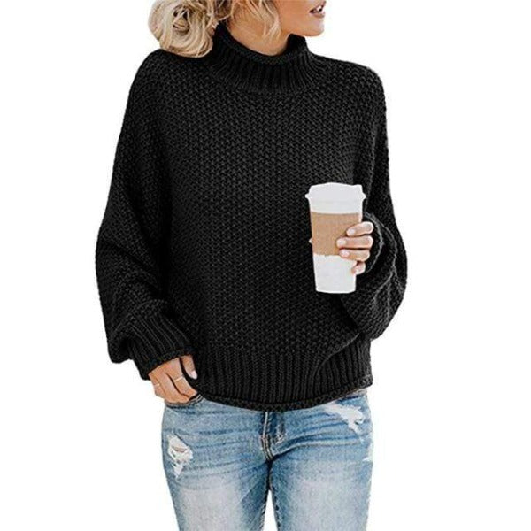 Odelwen | Women's Cozy Loose Knit sweater — Black