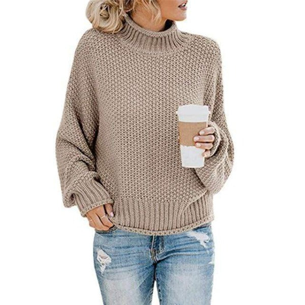 Odelwen | Women's Cozy Loose Knit sweater — Khaki