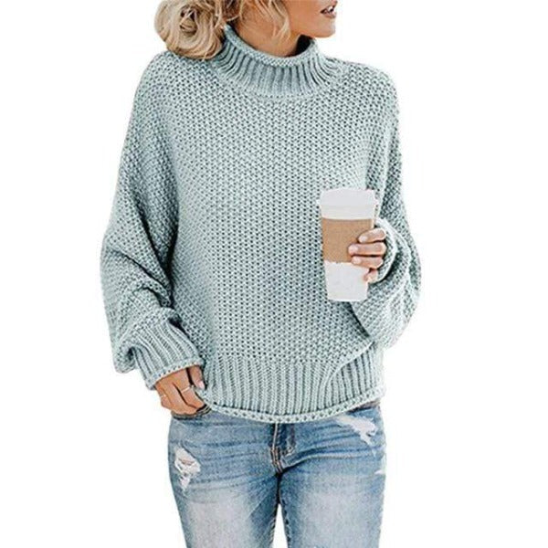 Odelwen | Women's Cozy Loose Knit sweater — Light Blue