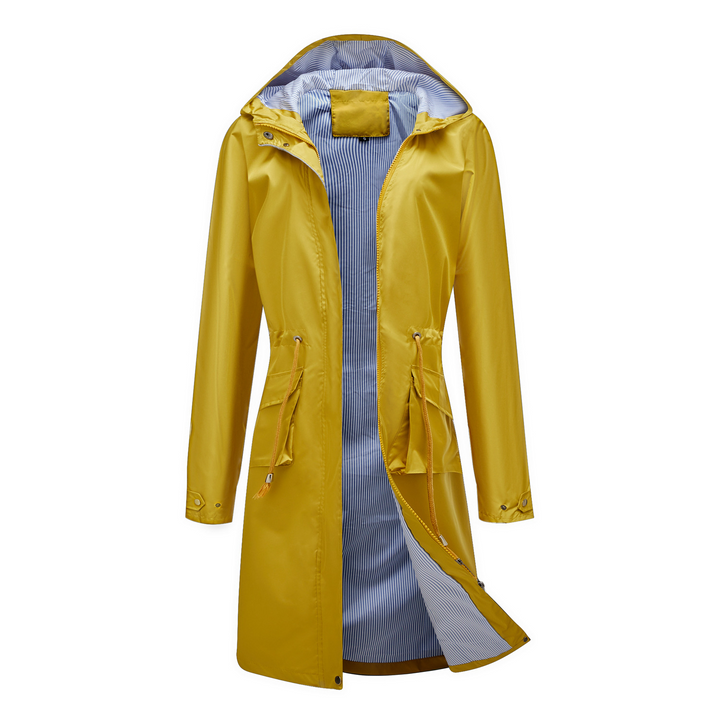 Oksana | Women's Double-Breasted Bethany - Stylish Waterproof Trenchcoat — Yellow