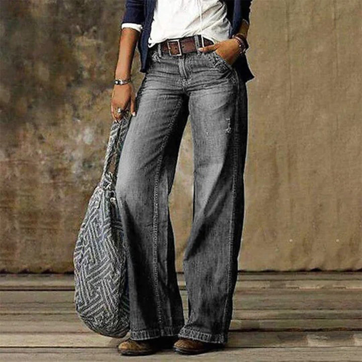 Olivia | Women's High-Waist Wide-Leg Vintage denim with wide Beinen Jeans — 3