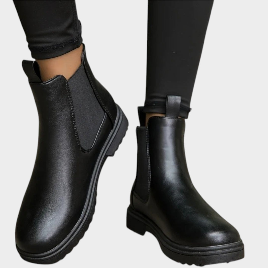 Ondlia | Women's Orthopedic Comfort Slip-On Leather Chelsea Boots Classic Slip On Design — 1