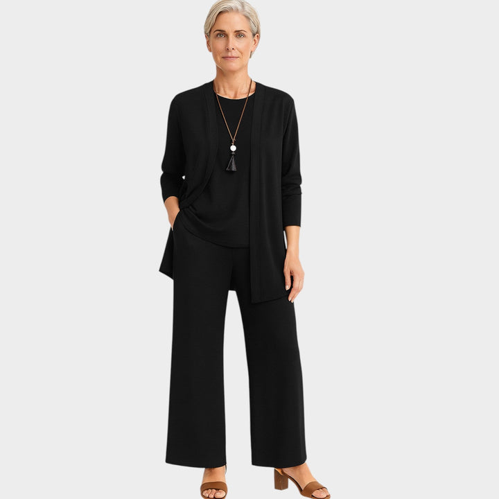 Oridessa | Women's Casual Stretch Suit Relaxed Coordinated Three Piece Set — 2