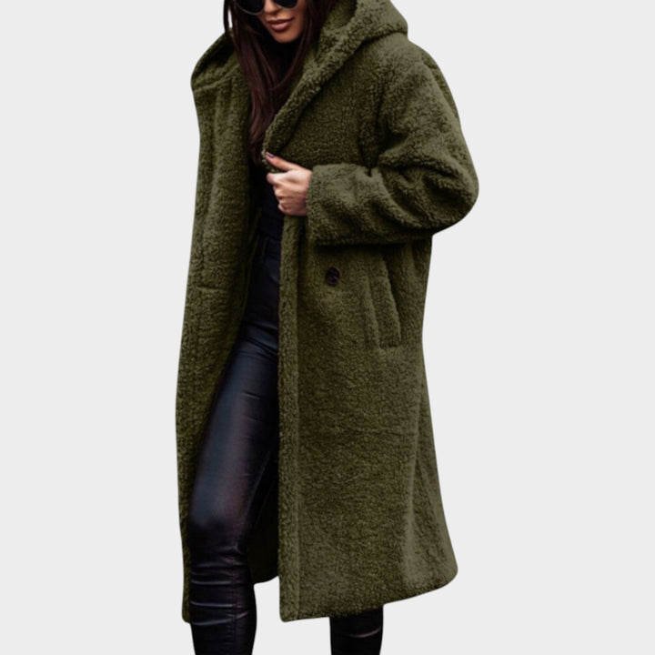 Orlaanne | Women's Faux-Fur Long Teddy Coat — Army Green