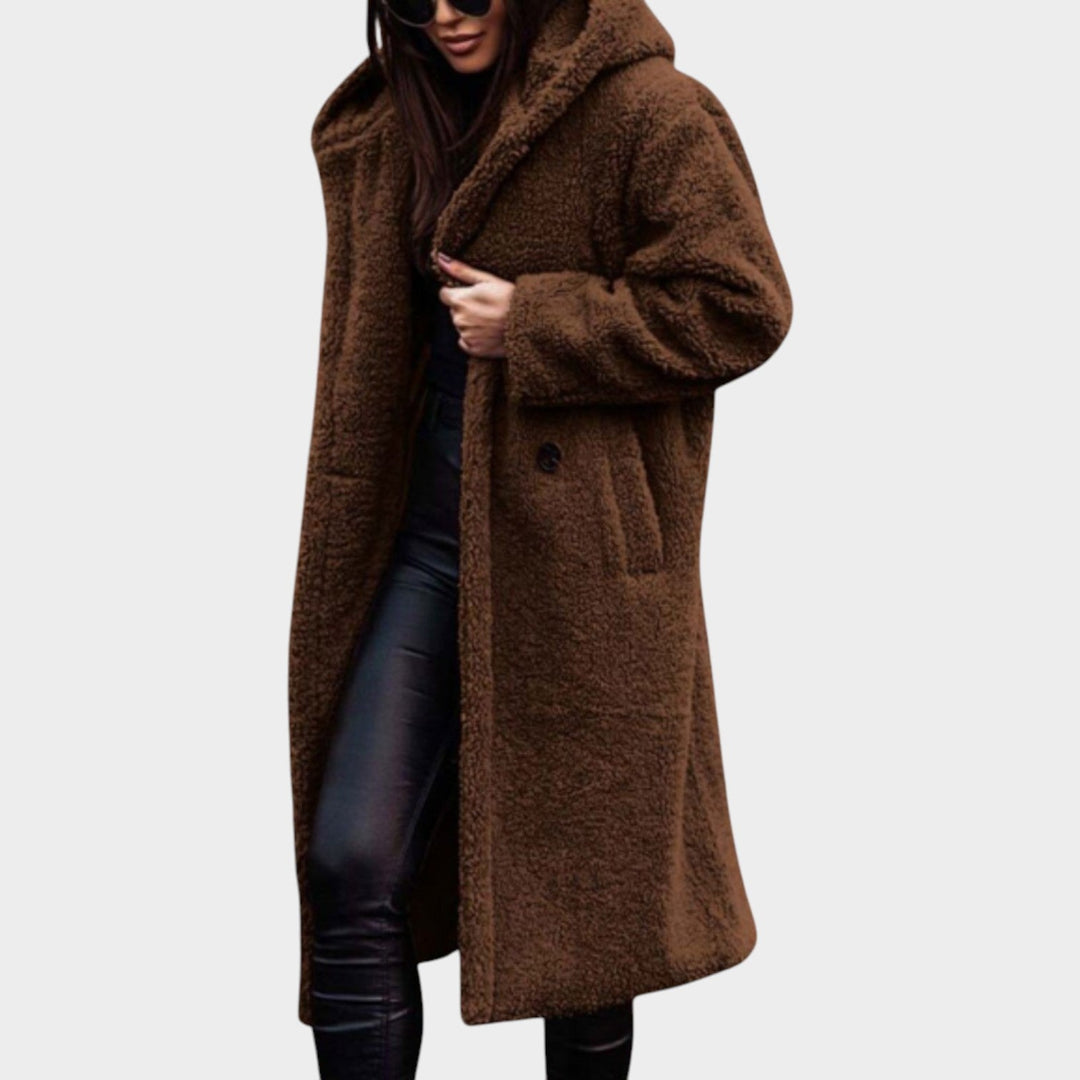 Orlaanne | Women's Faux-Fur Long Teddy Coat — Brown