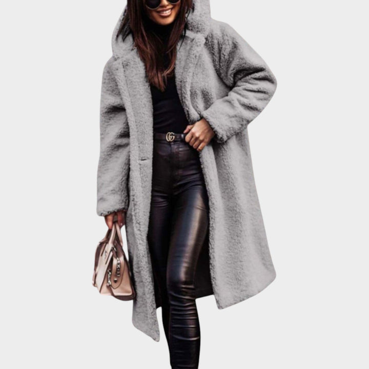 Orlaanne | Women's Faux-Fur Long Teddy Coat — Gray