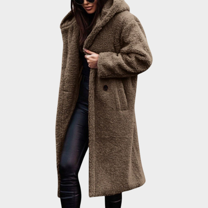 Orlaanne | Women's Faux-Fur Long Teddy Coat — Khaki