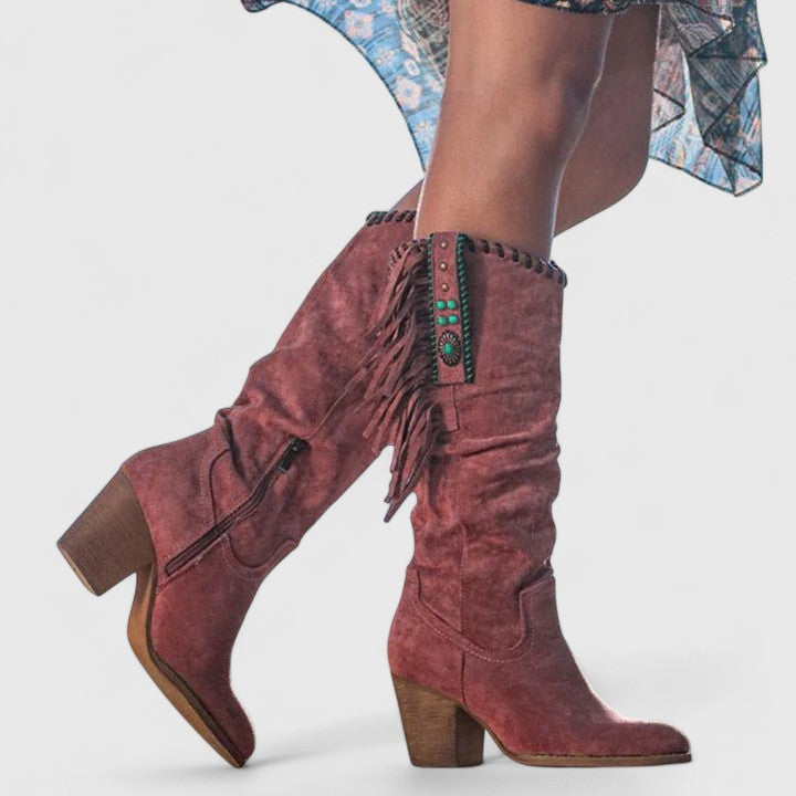 Ottildessa | Fringe Knee-High Boots