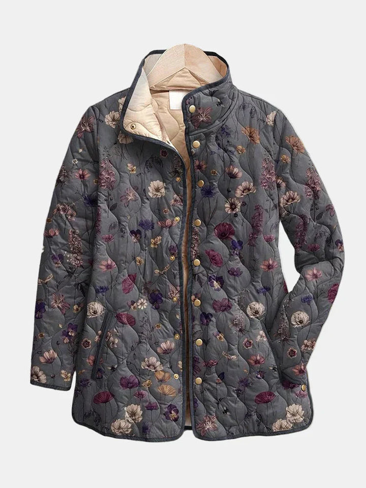 Penelope | Women's Lightweight Casual Retro Floral Quilted Jacket — 1