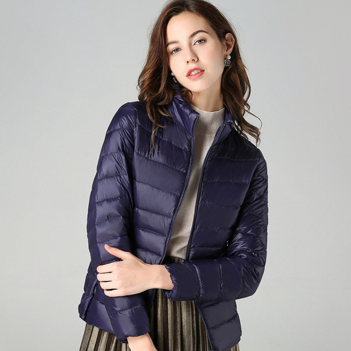 Perlalia | Women's Packable Down Jacket – Ultra-Light Puffer Jacket — Navy Blue