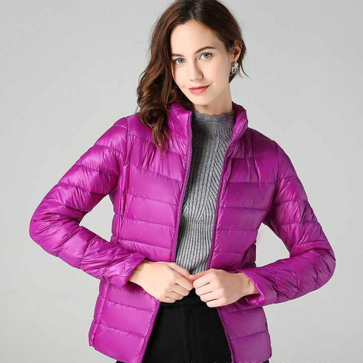 Perlalia | Women's Packable Down Jacket – Ultra-Light Puffer Jacket — Purple