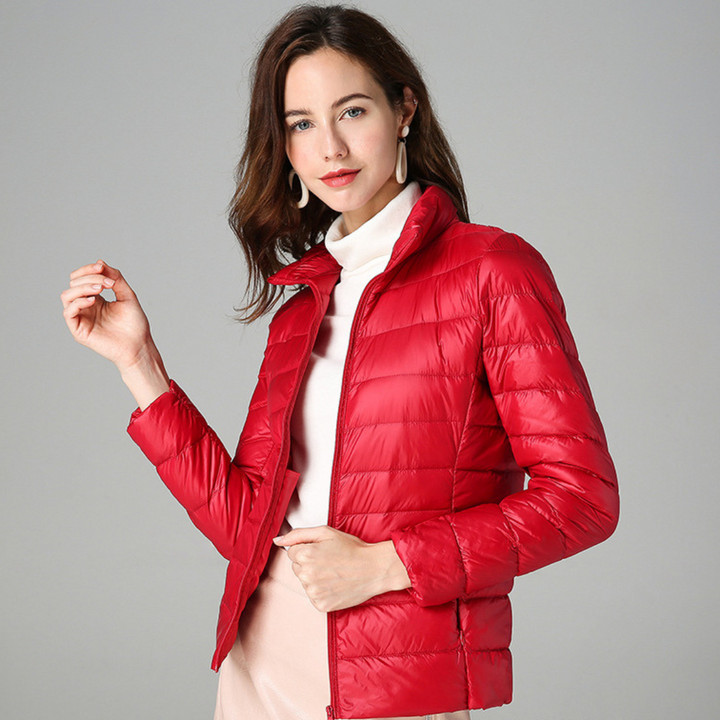 Perlalia | Women's Packable Down Jacket – Ultra-Light Puffer Jacket — Red