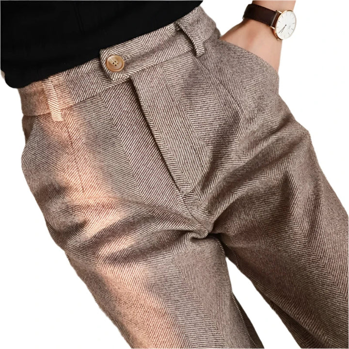 Perlanne | Wool-Effect Tailored Office Pencil Trousers