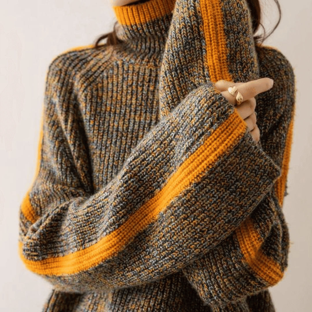 Perlawynn | Women's Oversized Knitted Turtleneck Sweater