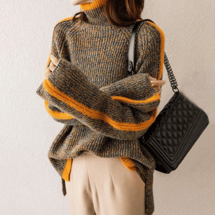 Perlawynn | Women's Oversized Knitted Turtleneck Sweater