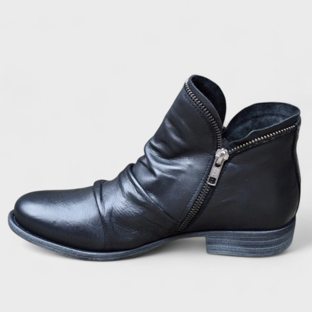 Persephone | Women's Western Style Knee-High Supportive Orthopedic Ankle Boots — Black