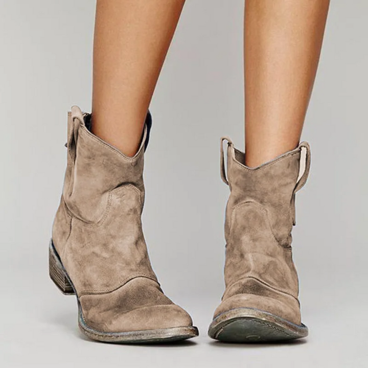 Philippa | Women's Western Style Knee-High Ankle-height Western Pull Tabs Boots — 1