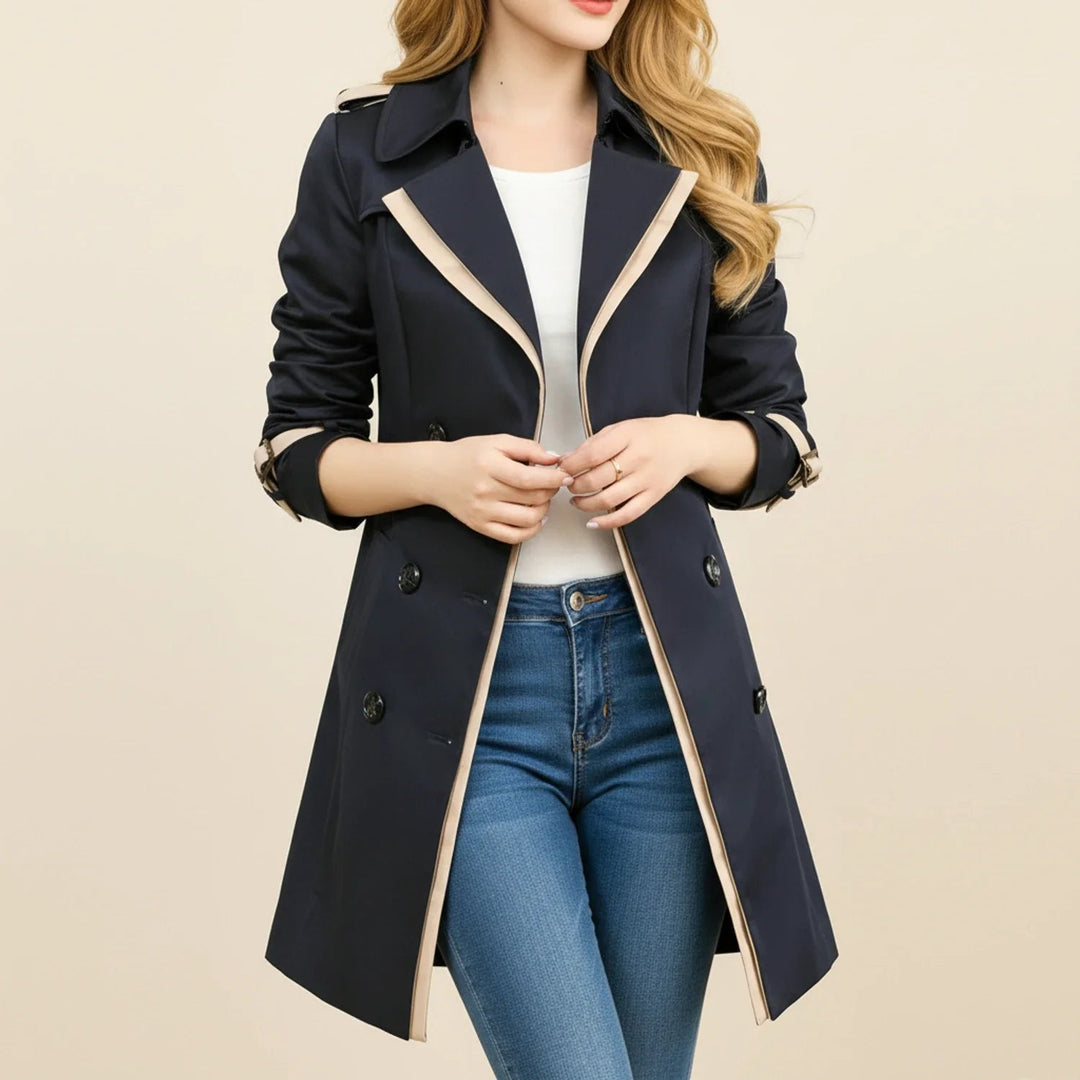 Pia | Women's Double-Breasted Trench Coat for — 1