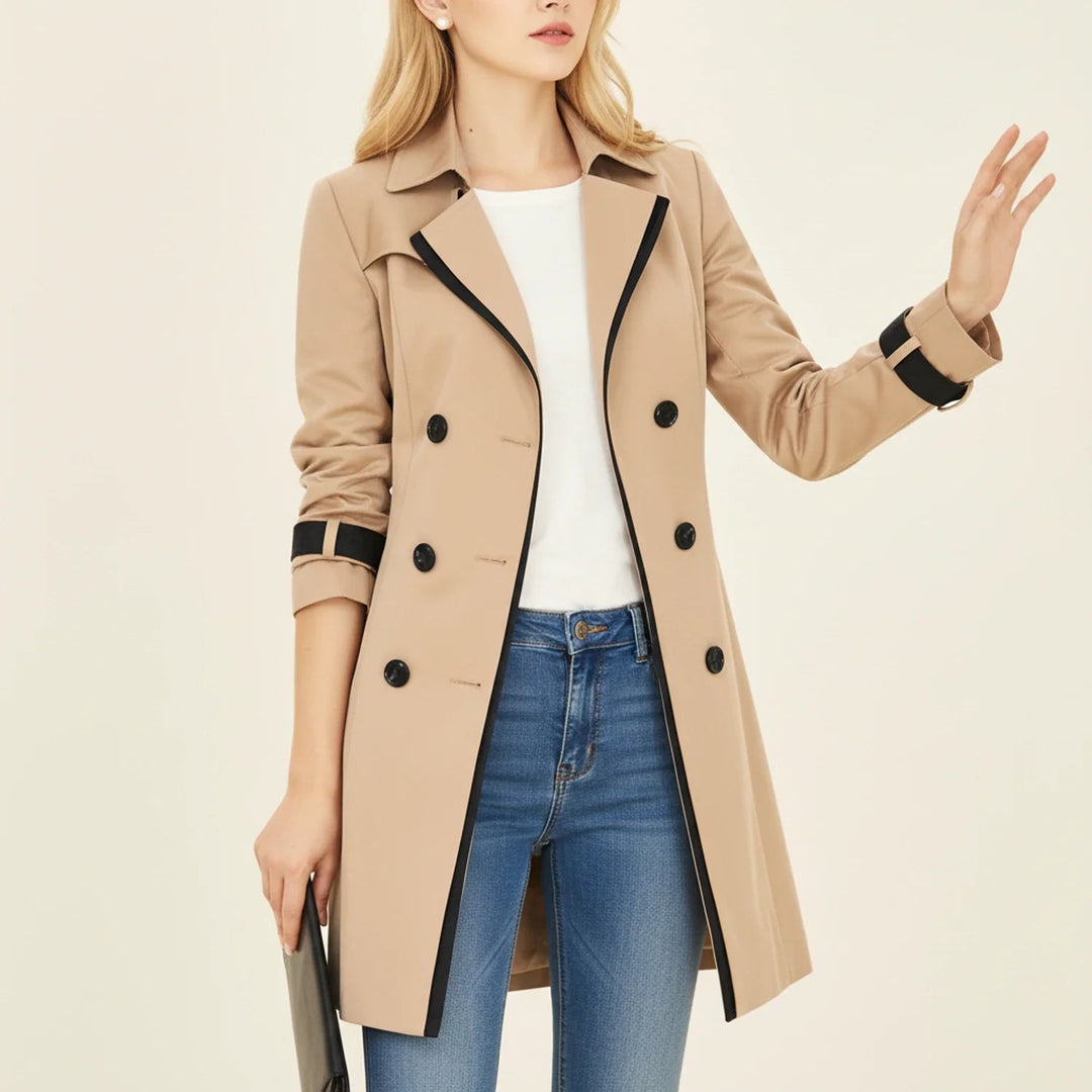 Pia | Women's Double-Breasted Trench Coat for — Khaki