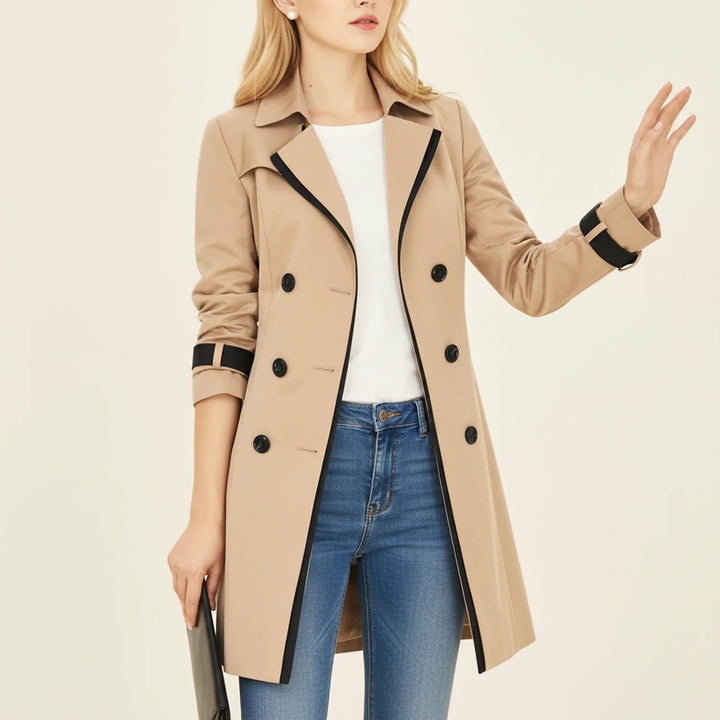 Pia | Women's Double-Breasted Trench Coat for — Khaki