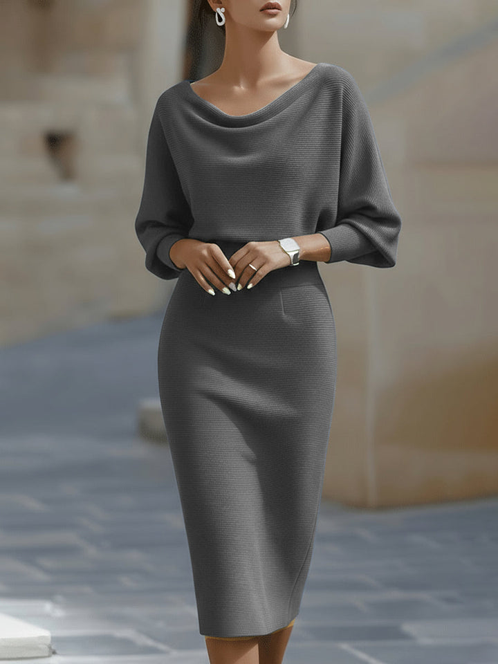 Priscilla | Cowl-Neck Wedding Guest Midi Dress