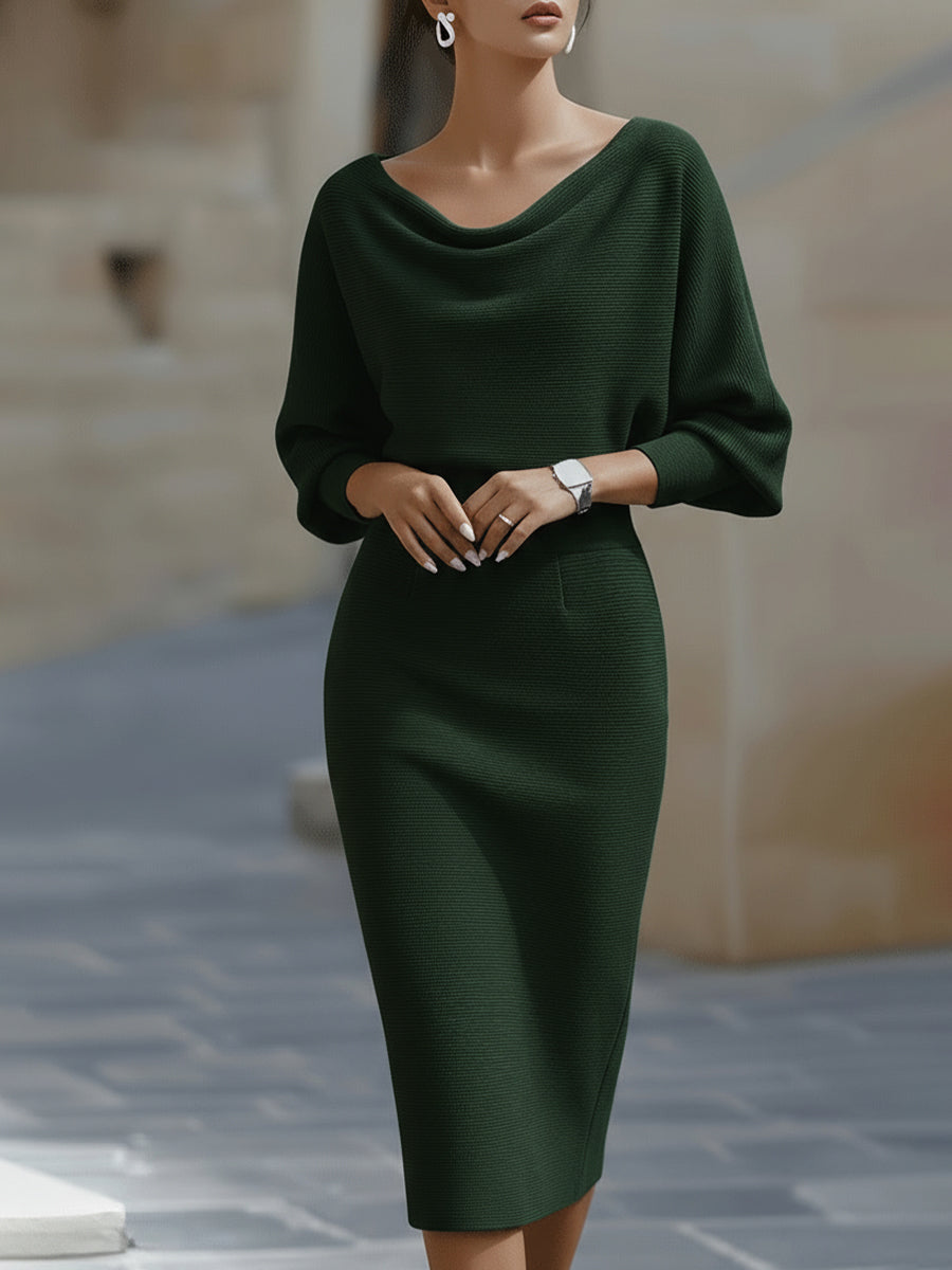 Priscilla | Cowl-Neck Wedding Guest Midi Dress