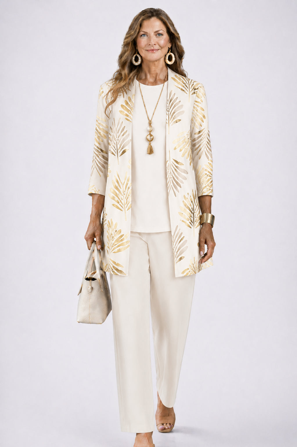 Quendora | Women's Casual Stretch 3-Piece Set — Champagne Beige