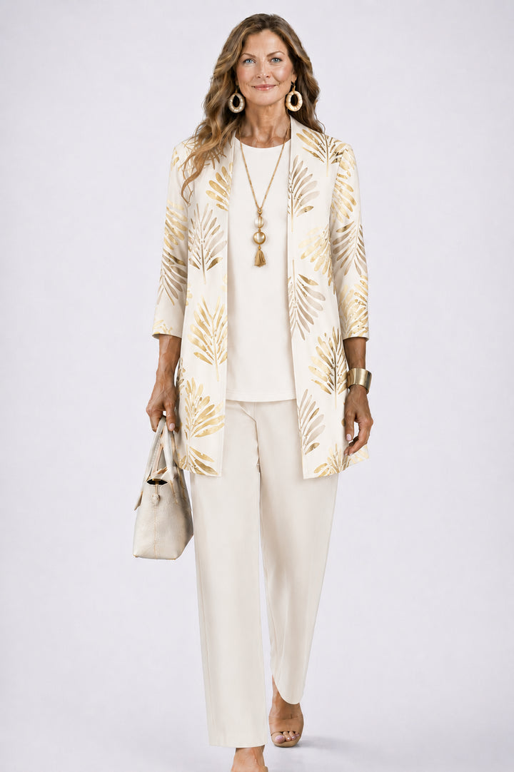 Quendora | Women's Casual Stretch 3-Piece Set — Champagne Beige