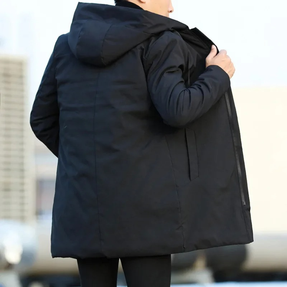 Quentin | Men's Casual Stretch Mid-Length Quilted Hooded Coat Tops — 2
