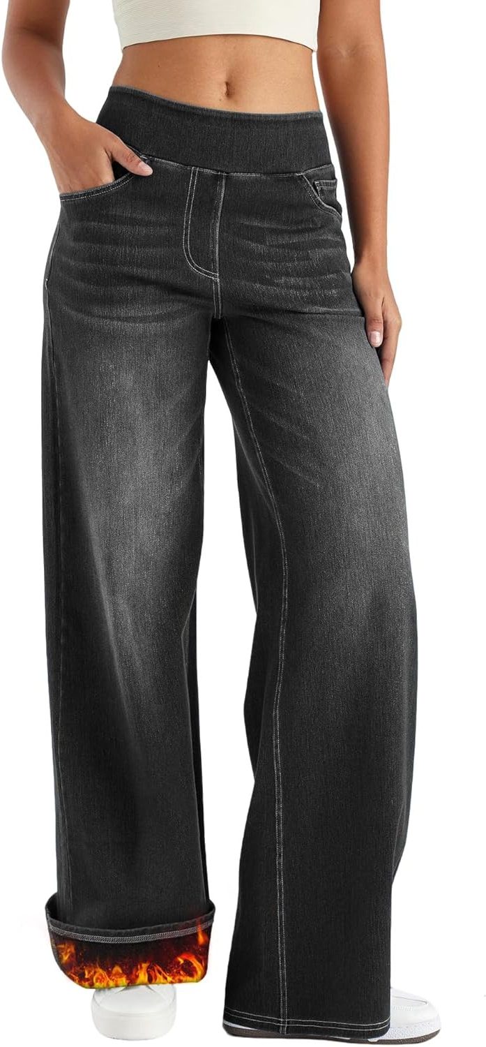 Renethisse | High-Waist Wide-Leg Pull-On Jeans