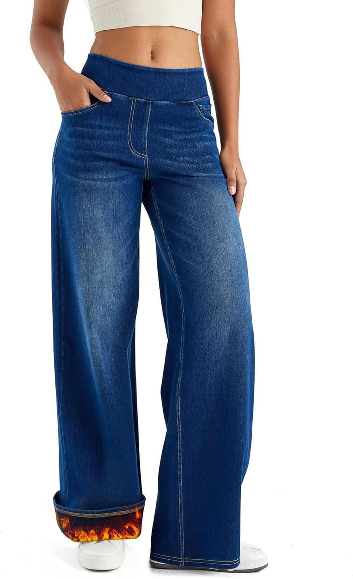 Renethisse | High-Waist Wide-Leg Pull-On Jeans