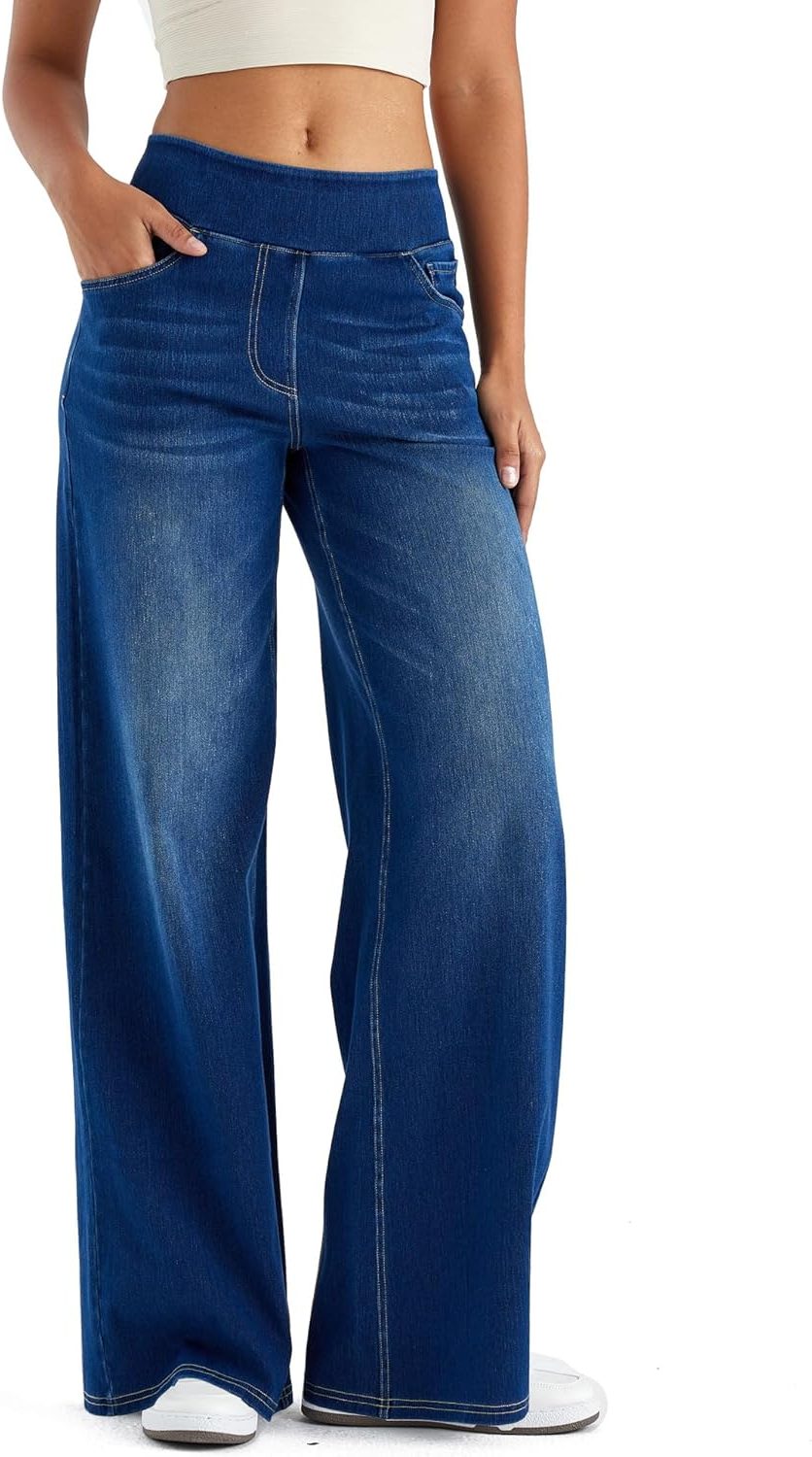 Renethisse | High-Waist Wide-Leg Pull-On Jeans