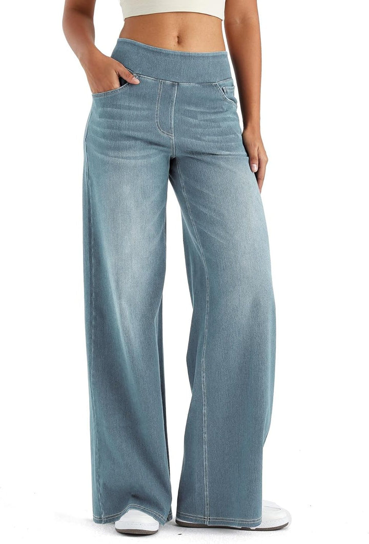 Renethisse | High-Waist Wide-Leg Pull-On Jeans