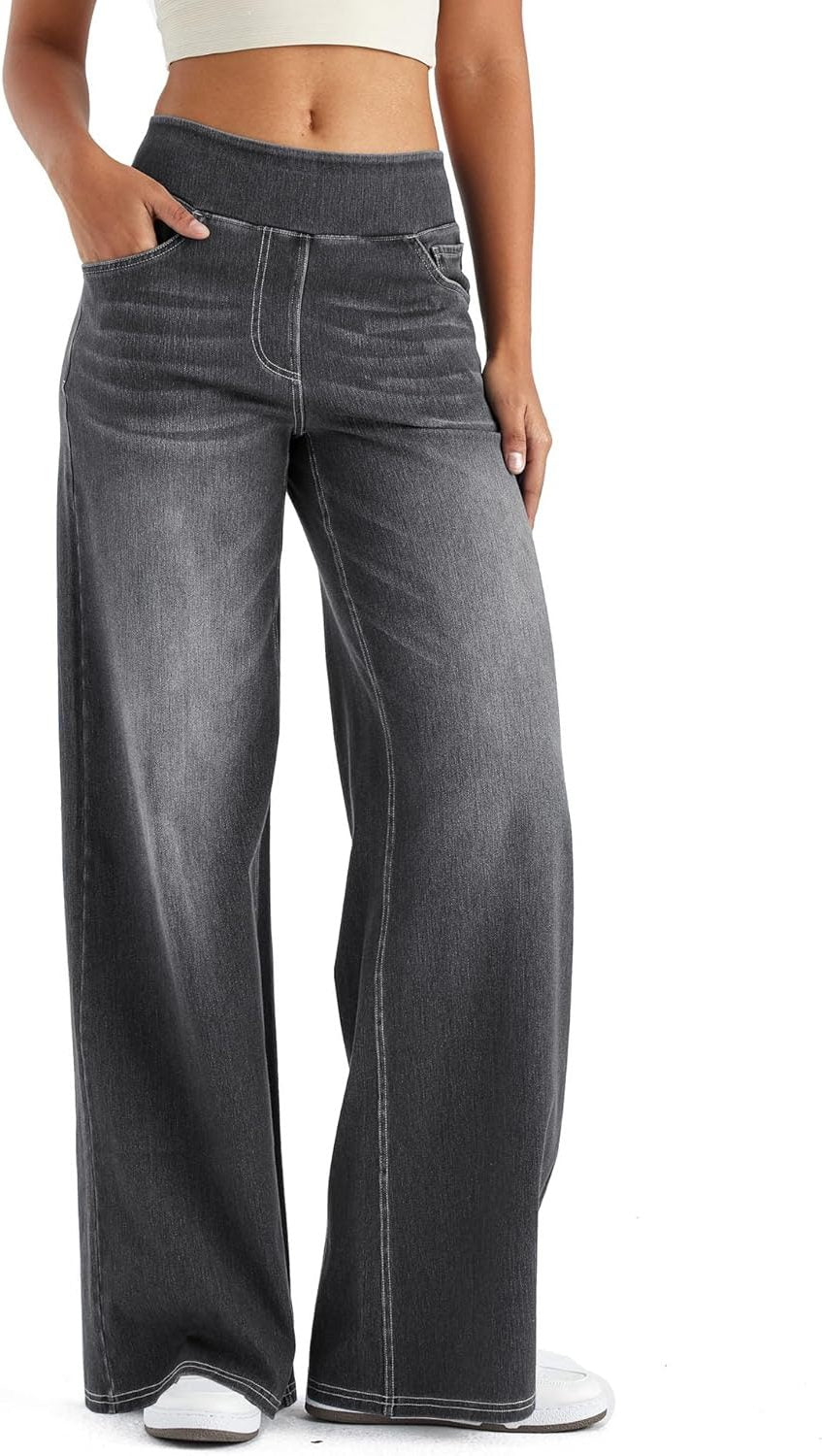 Renethisse | High-Waist Wide-Leg Pull-On Jeans