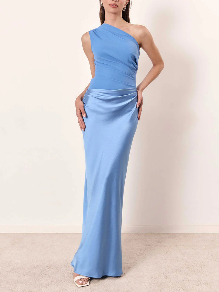 Rheaita | Women's Dress Satin Evening Occasion - Chocolate / Green