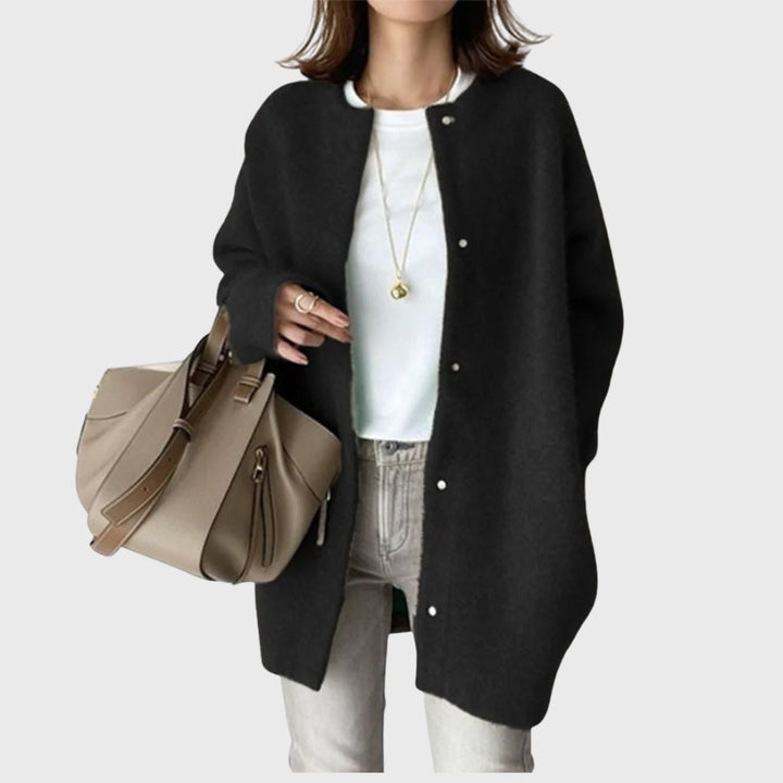 Rheareth | Women's Knit Cozy Elegant Cashmere Cardigan Sweaters — Black