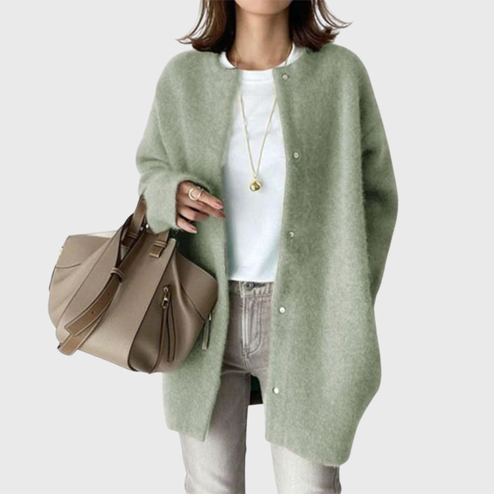 Rheareth | Women's Knit Cozy Elegant Cashmere Cardigan Sweaters — Green