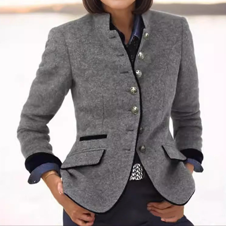 Rheawynn | Women's Tailored Single-Button Classic Blazer | Limited Edition — Gray