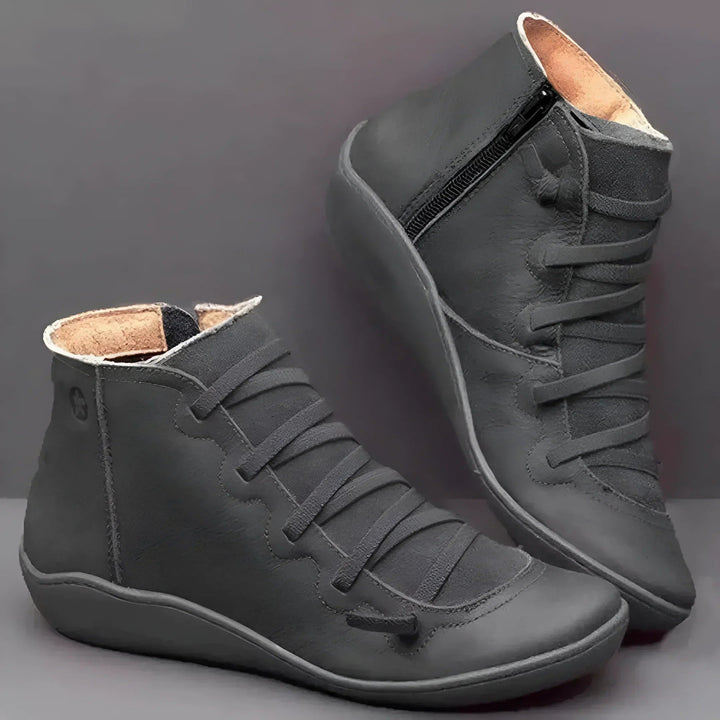Rosaara | Women's Comfortable Waterproof Boots — Grey