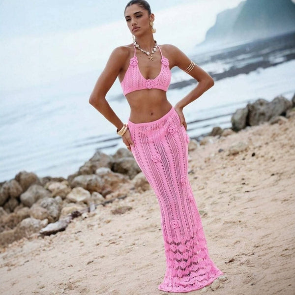 Rosalie | Women's Cozy The Amalfi Textured-Knit Maxi Set Sweaters — 2