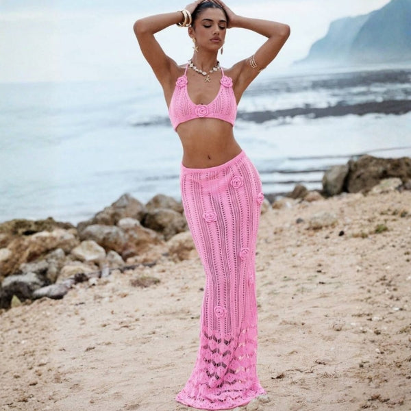 Rosalie | Women's Cozy The Amalfi Textured-Knit Maxi Set Sweaters — 3
