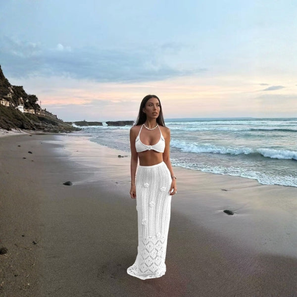 Rosalie | Textured-Knit Maxi Two-Piece Set