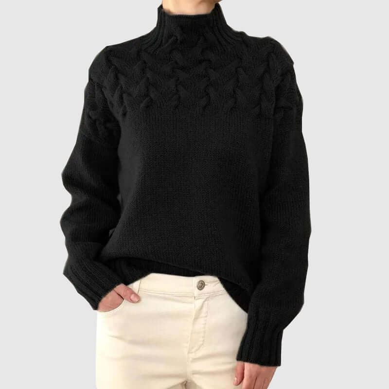 Sabelmora | Women's Cable Knit Turtleneck Sweater