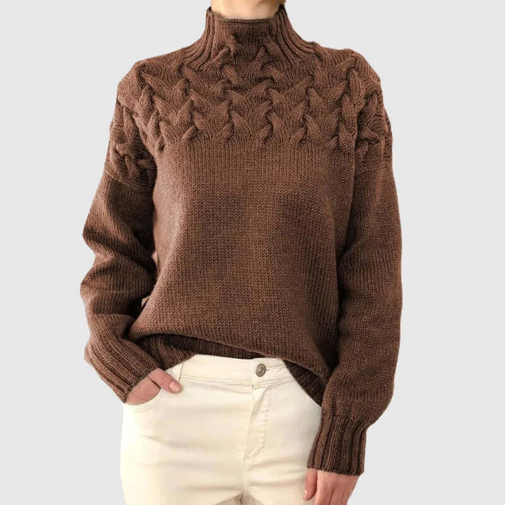 Sabelmora | Women's Cable Knit Turtleneck Sweater