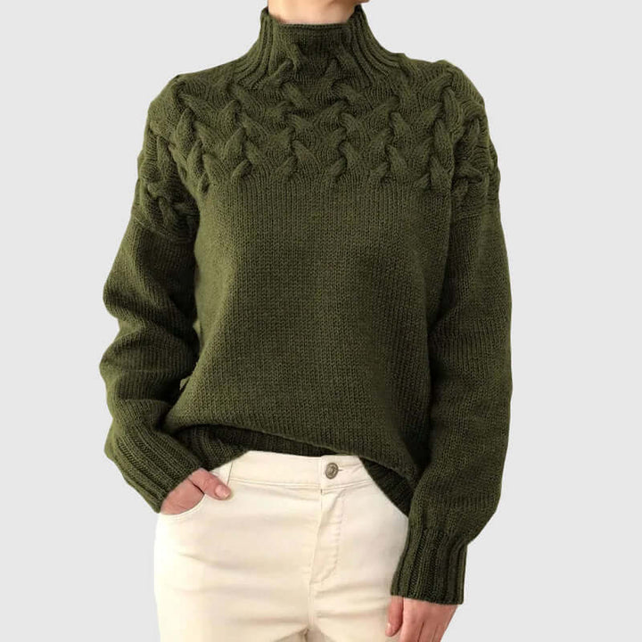 Sabelmora | Women's Cable Knit Turtleneck Sweater