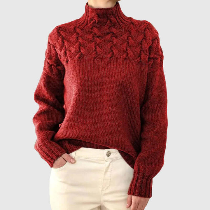 Sabelmora | Women's Cable Knit Turtleneck Sweater