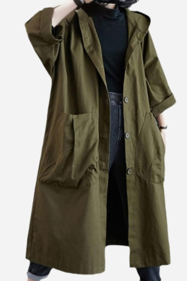 Sabelsia | Casual Stretch Oversized Hooded Long Coat Tops