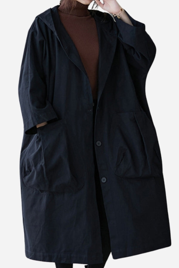 Sabelsia | Casual Stretch Oversized Hooded Long Coat Tops